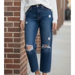 Loft Distressed Blue Jeans